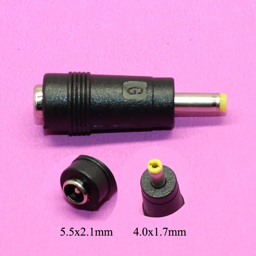 Yuxi 1 pç dc power 4.0*1.7mm 6.0*4.4mm plugue macho para 5.5*2.1mm fêmea conector do adaptador para psp sony vaio notebook