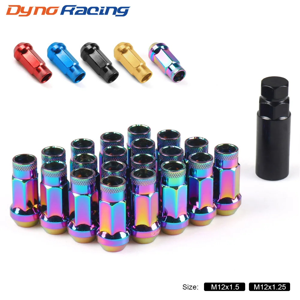 M12x1.5/M12x1.25 Wheel Lug Nuts Iron Racing Lug Nuts 20pcs 47mm Lock Racing Lug Nuts Wheel Screw Nuts