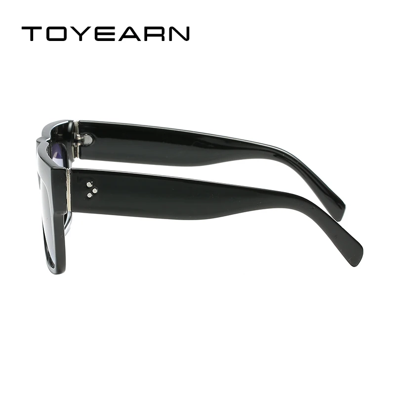 Fashion Vintage Brand Designer Lady Big Square Sunglasses Women Rivet Eyewear Flat Top Black Sun Glasses Female