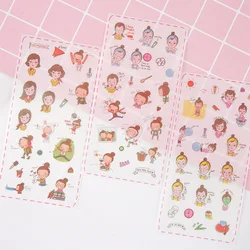 6Sheets/Set Creative Girls' Daily Life Series Decoration Scrapbooking Stickers Transparent PVC Stationery Planner Stickers