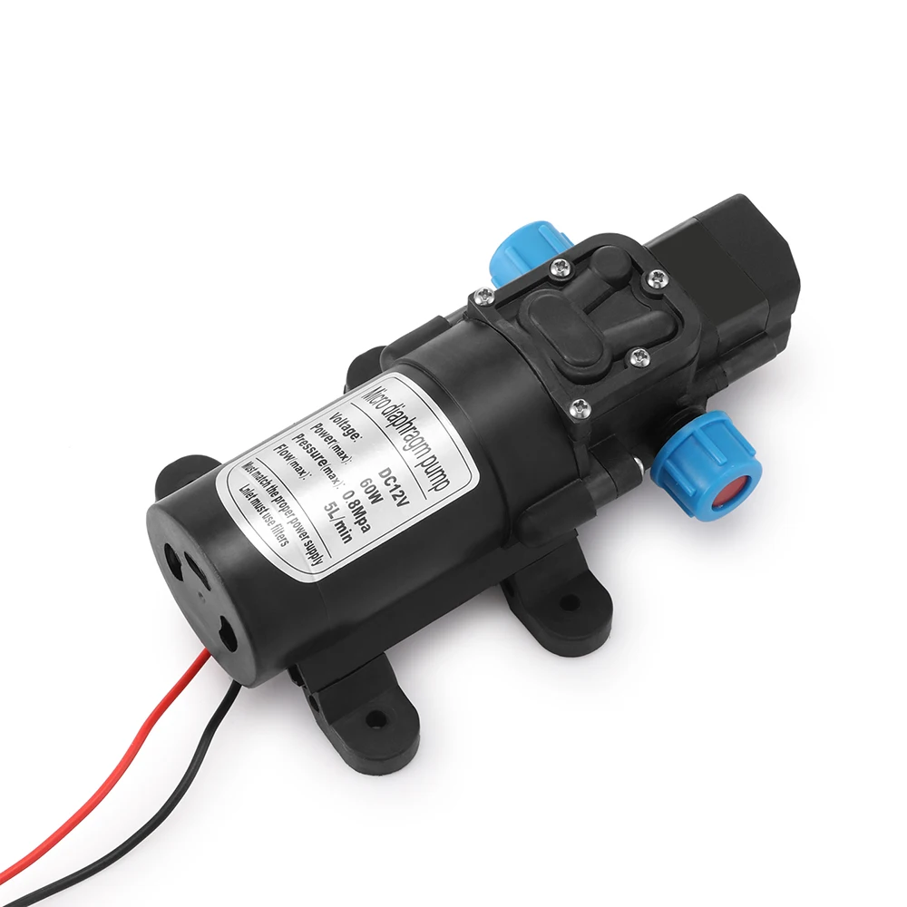 New DC 12V 60W 0.8MPA 5L/MIN Micro Diaphragm Pump Intelligent Mini Electric Self-Priming Water Pump 12 V MAX Suction 2M Quality