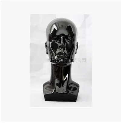 

Free Shipping!!Newest Style Fiberglass Black Head Mannequin Male Head Model On Sale