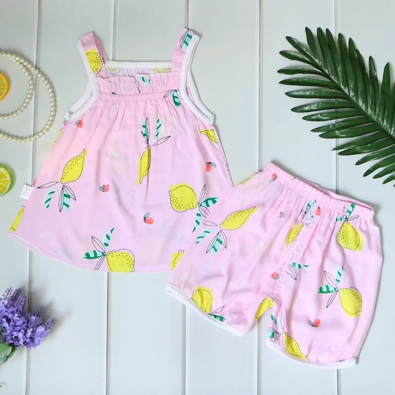 Summer Baby Girls Clothes Set Cotton Sleeveless + Shorts 2pcs Infant Girls Clothing Sunsuit Backless Outfit Toddler image 5