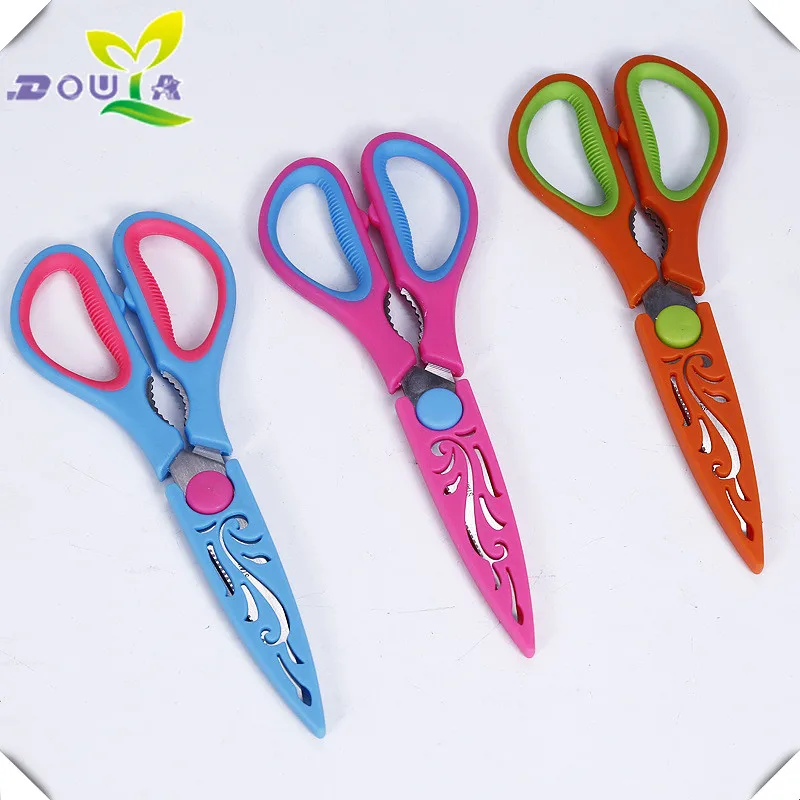 Modern golden kitchen scissors multi-functional household office scissors stainless steel scissors cut kitchen scissors