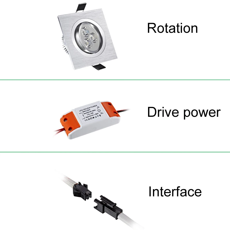 Imagem -04 - Downlights Reguláveis Embutidos Luzes Led Square Down Teto Interior Home Decor Spot 3w 5w 7w 110v 220v