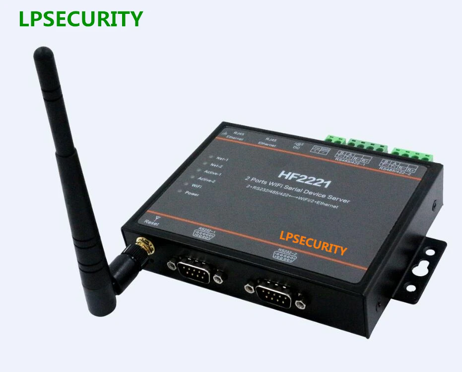 

LPSECURITY 2 Serial Port RS232/RS485/RS422 to WIFI/Ethernet two-way transparent transmission WIFI Serial Server module