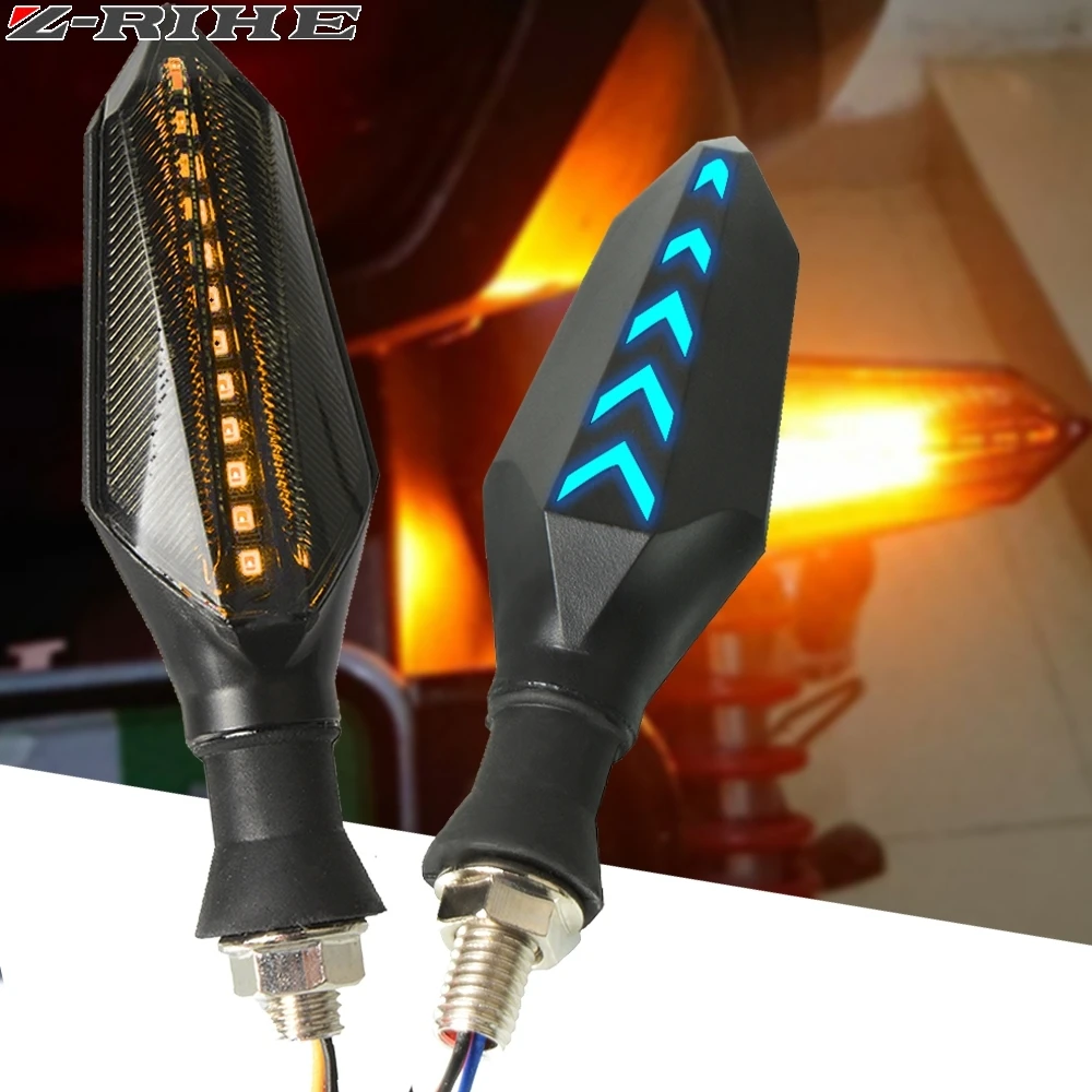 2pcs Motorcycle Turn Signal LED Lights Indicators Lamps Blue Amber Yellow high quality Red dragonfly gun shape design FOR HONDA