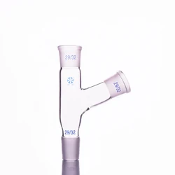 Tubo receptor de 75 grados, con tubo lateral, Superior 29/32, inferior 29/32, lateral 29/32, tubo receptor de boca de tierra estándar