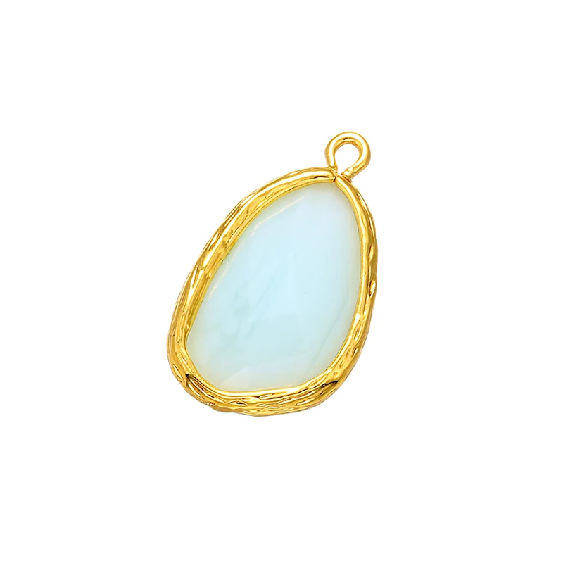 ZHUKOU 13x23mm Exquisite Brass Frame crystal solid color pendant for Women necklace earrings jewelry accessories model:VD443