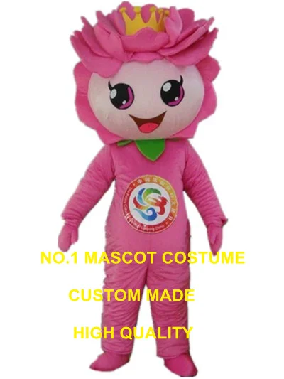 pink Lotus mascot costume custom cartoon character cosplay adult size carnival costume 3150