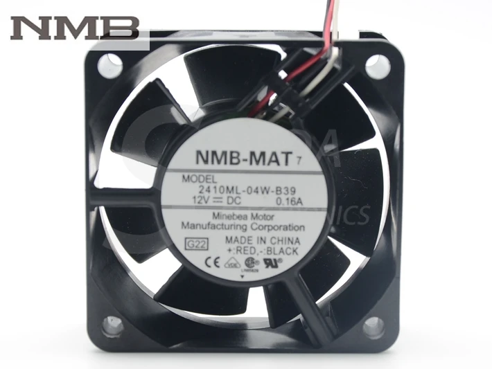 

For NMB 2410ML-04W-B39 6025 6CM 12V 0.16A three wire dual ball bearing fan 60*60*25mm