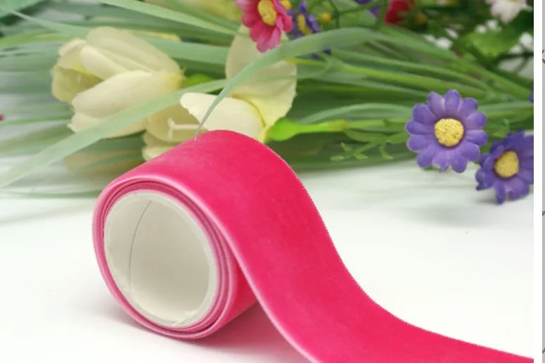 

1-1/2"(38mm)Single Face Velvet Ribbon Red Velvet Ribbon Diy Ribbon