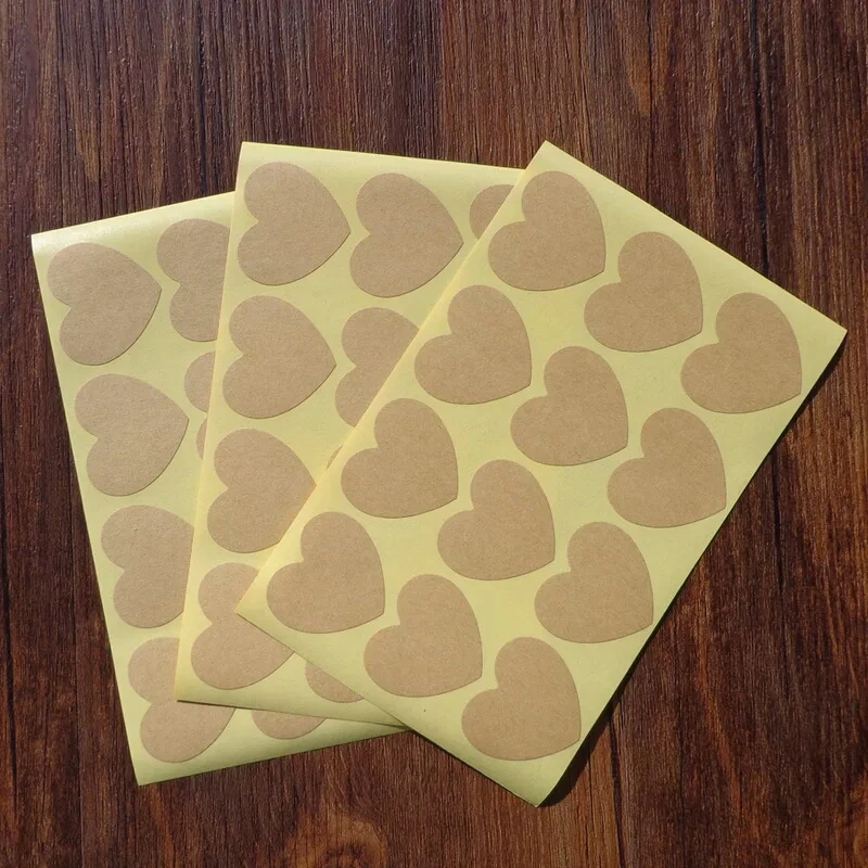 100pcs plain heart shape Paper Label Sticker DIY Gift Sticker Seal Stickers For Handmade