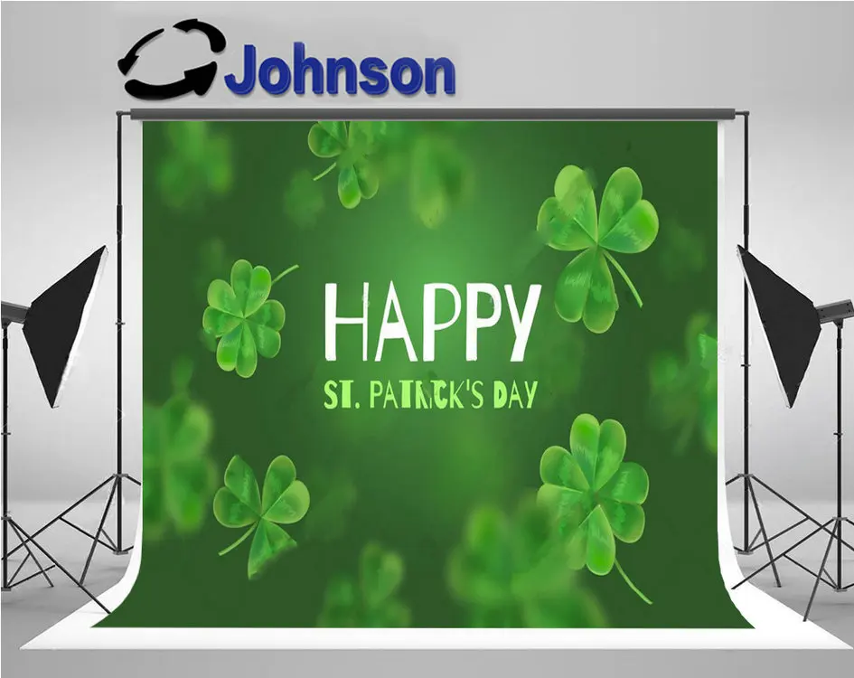 

st patricks day Effect Clover bokeh photo studio background High quality Computer print wall backdrop