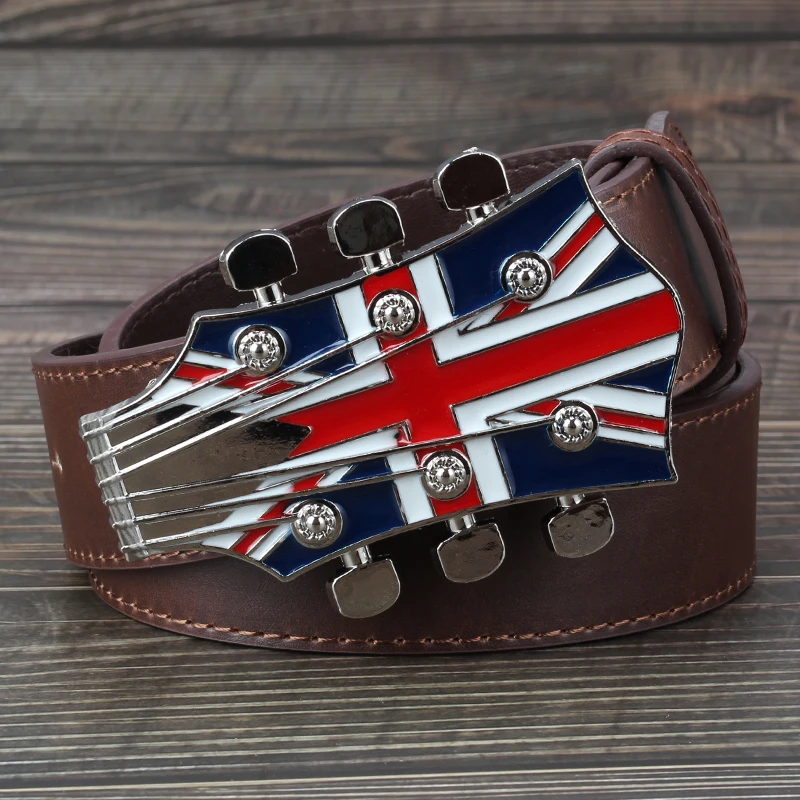 The British flag guitar modelling belt buckle fashion belt