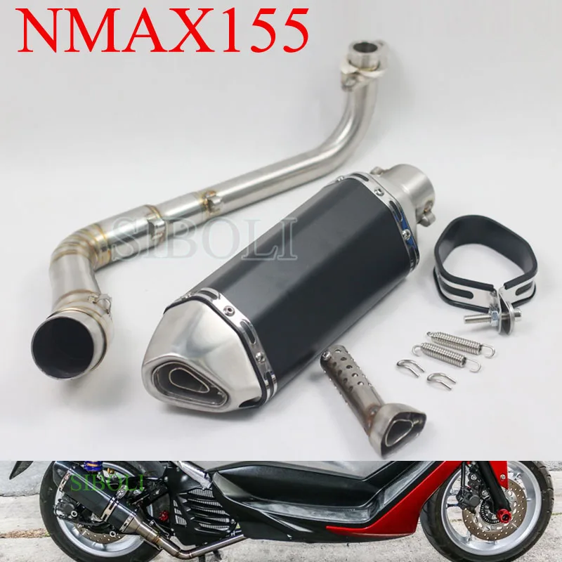 NMAX155 Slip-on Exhaust Muffler Full System Modified Front Middle Link Pipe With Moveable DB Killer For YAMAHA NMAX 155 AK113