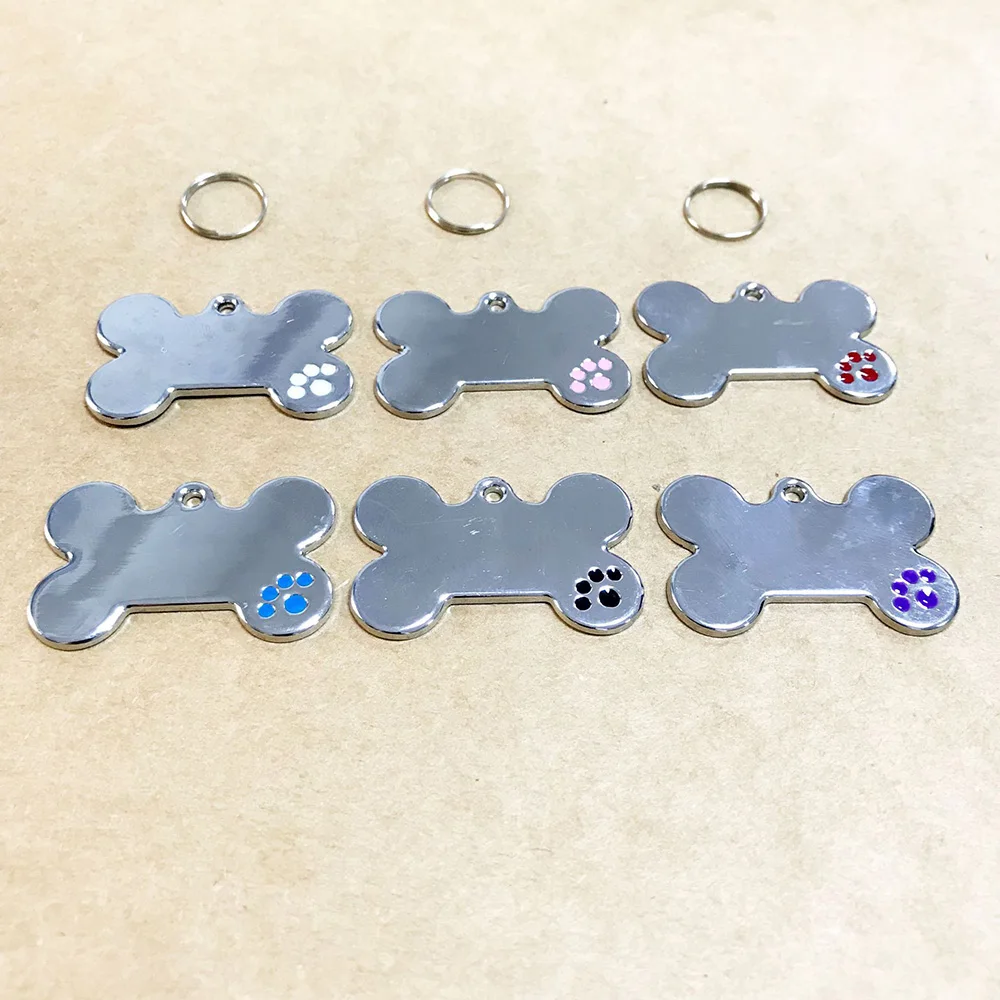 

300pcs/lot Wholesale Personalized Bone Blank Dog ID Tag Customized Dog Name Tag Phone Pet ID Tags Dog Cat Pet Tag Alloy