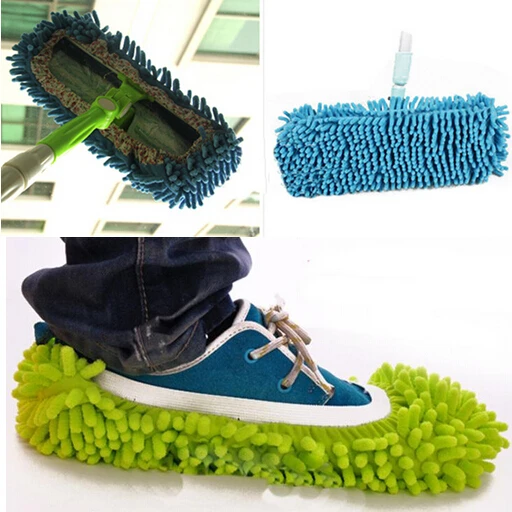 1 Pc mop slippers Floor Dust Cleaning Slippers Shoe Lazy Mopping Shoes Mop Caps Mop rag Clean Cover Wipe Shoes Cleaning Tool