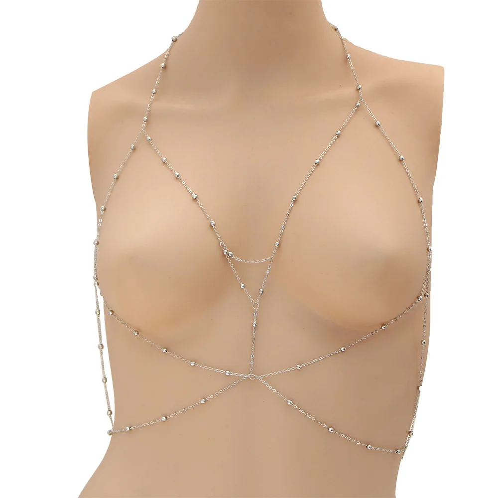 DIEZI Vintage Boho Summmer Gold Silver color Body Chain Jewelry women Multilayer Sexy Beach Bikini Harness Chain Necklace Women image 5