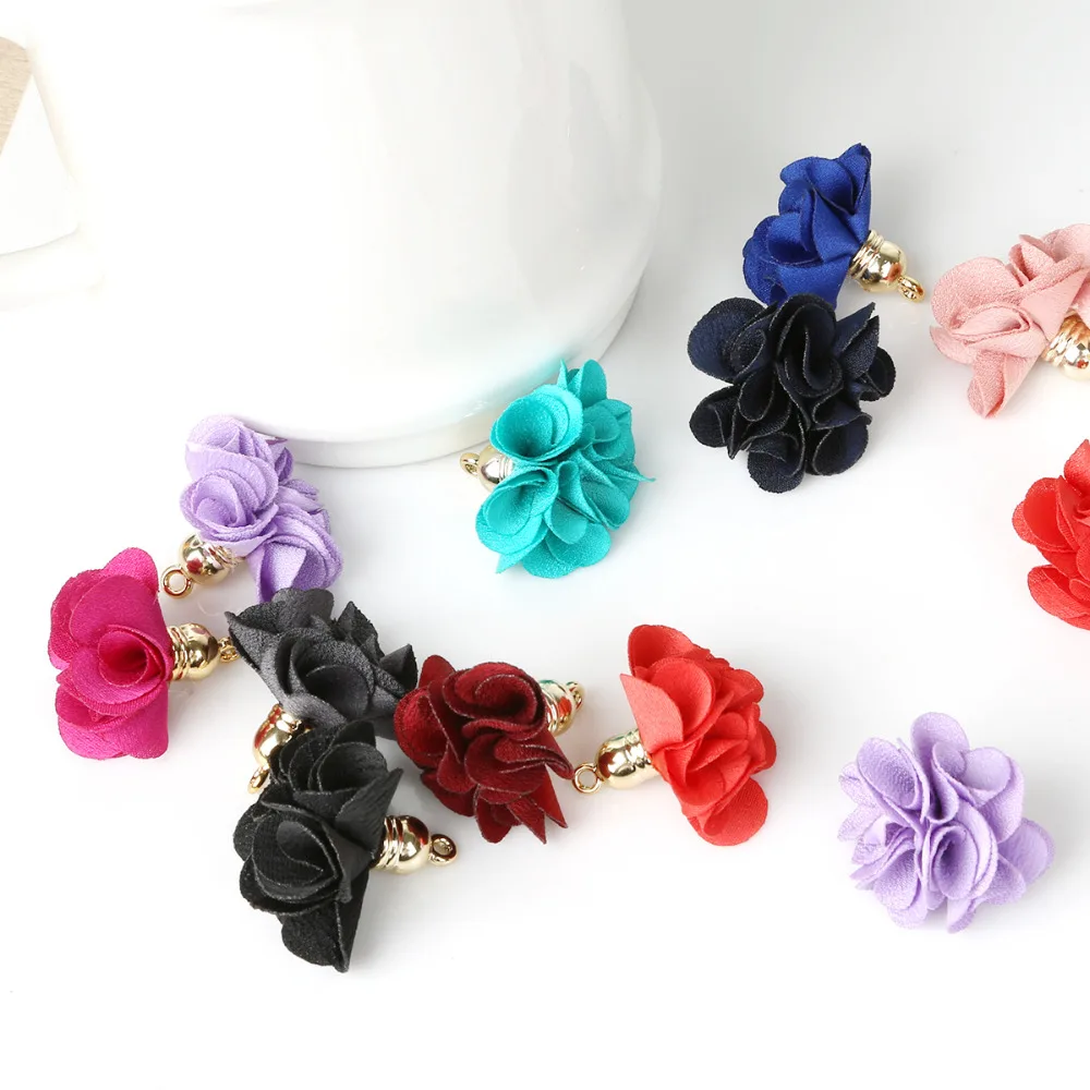 New Arrival 10pcs 3*25cm Flowers Charm Pendant Tassels For Bow Craft Wedding party Decoration DIY Supplies packaging accessories