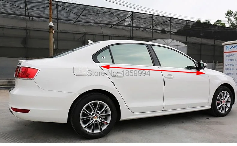 Car Bottom Lower Under Window Trim Decoration Strip Sticker Cover Bar for 2013-2018 VW jetta mk6