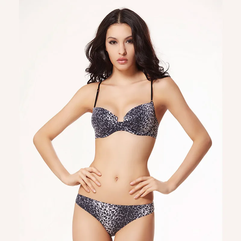 Balaloum – soutien-gorge Push-Up imprimé léopard, sous-vêtement Sexy sans couture pour femmes