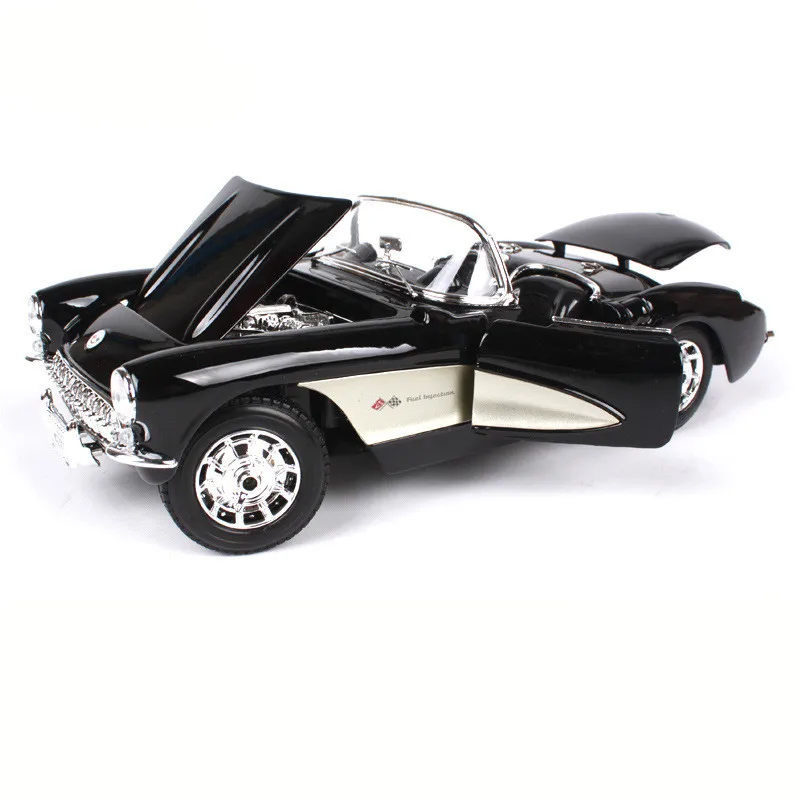 Simulation 1:18 1957 Chevrolet Corvette Metal Alloy Model Car,Collection&Gift Hood Classic Car Model Decoration,Free Shipping