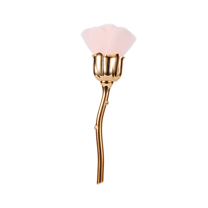 Brosses à Blush tête de Rose pour Nail Art, brosse à poussière pour manucure en métal, outil de beauté à la mode, accessoires pour ongles en Gel, livraison directe