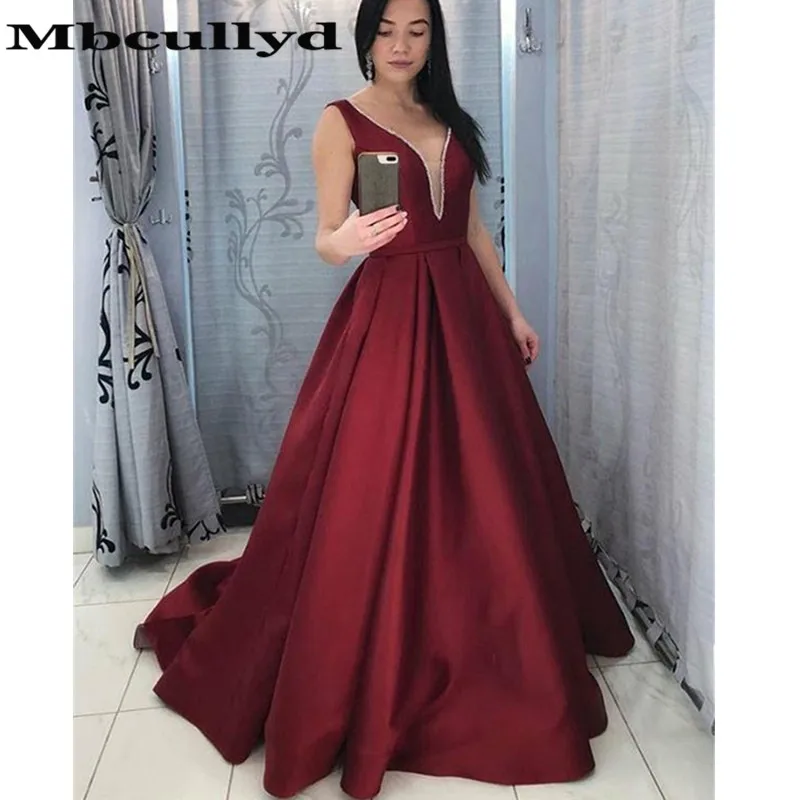 

Elegant Beaded V Neck Long Prom Dresses For Women 2023 Sparkling Burgundy A Line Evening Dress Formal Party Gown Gala Dress