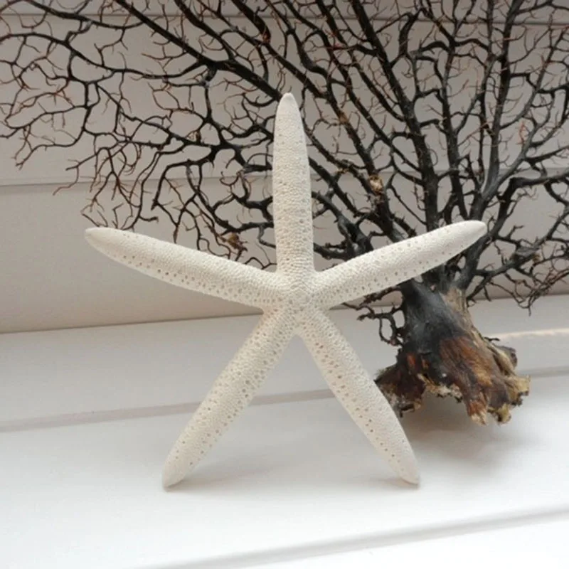 Natural White Starfish Five Finger Sea Star DIY Craft Mermaid Party Decorations Nautical Garland Beach Wedding Decor