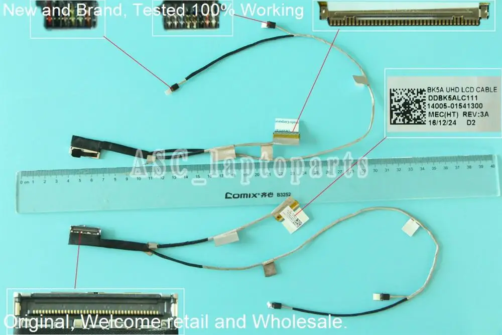 ใหม่ Original LCD LED Video Flex Cable สำหรับ Asus UX501J UX501JM UX501 N501J N501JM 40pin,สัมผัสหน้าจอแล็ปท็อป14005-01540000