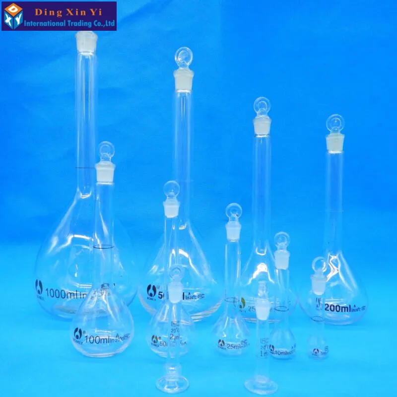 Matraz volumétrico transparente de 2ml, botella de volumen constante, para laboratorio