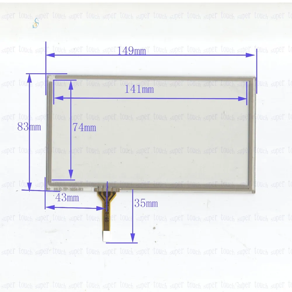 

ZhiYuSun 149mm*83mm HLD-TP-1654 6inch Touch Screen glass 4 wires resistive USB touch panel overlay kit 149*83 TOUCH SCREEN