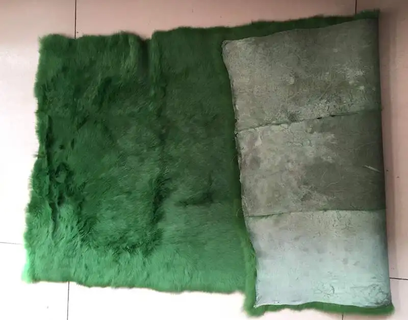 100% Real Rabbit fur rug / dyed Rabbit Fur Plate For garments