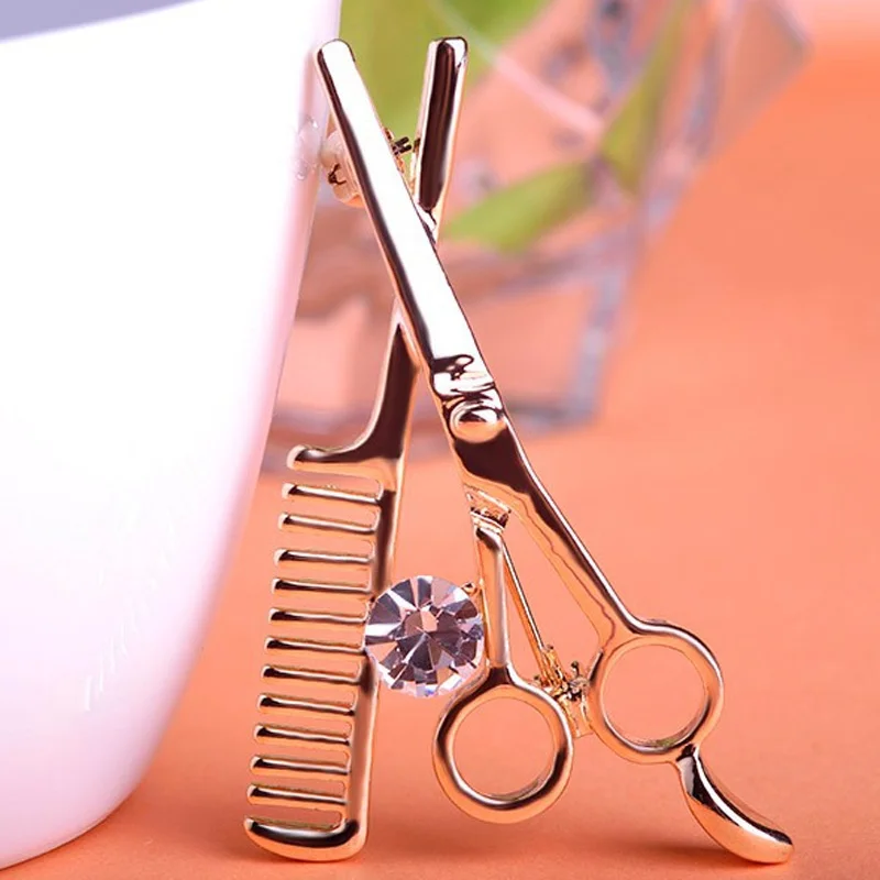 Zlxgirl Tool Jewelry Scissors Combs Brooch For Personality Women Broches Accessoris Hijab Pins For Esmalte De Unhas Relogio