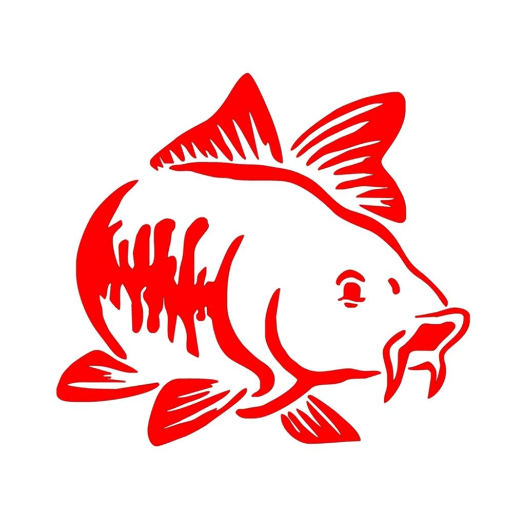 20*16cm Carp Fishing Cartoon Animal Pattern Car Sticker 7 Colors Car Window Car Body Vinyl Decal Car-Styling Auto Accessories image 3
