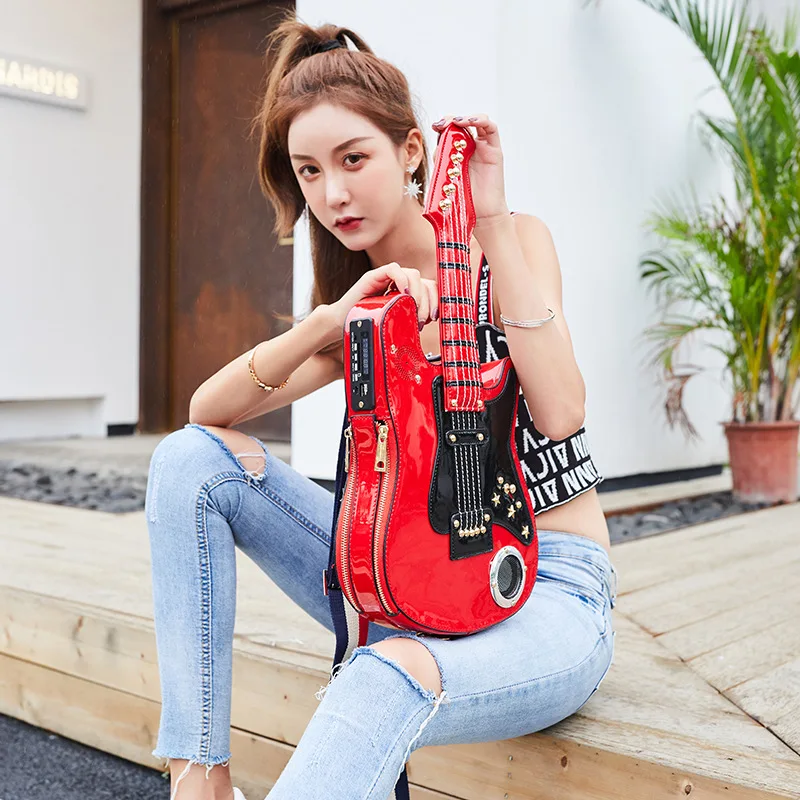 Guitar Bags for Women 2024 Bags Women Handbag 5AA Battery USB SD Shoulder Messenger Bag Girls Luxury Handbags Women Bag Designer