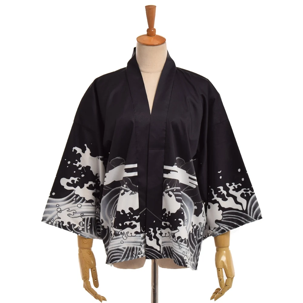 

Women Kimono Cardigan Femme Japanese Fly Dragon Retro Casual Yukata Haori Shirt Tops