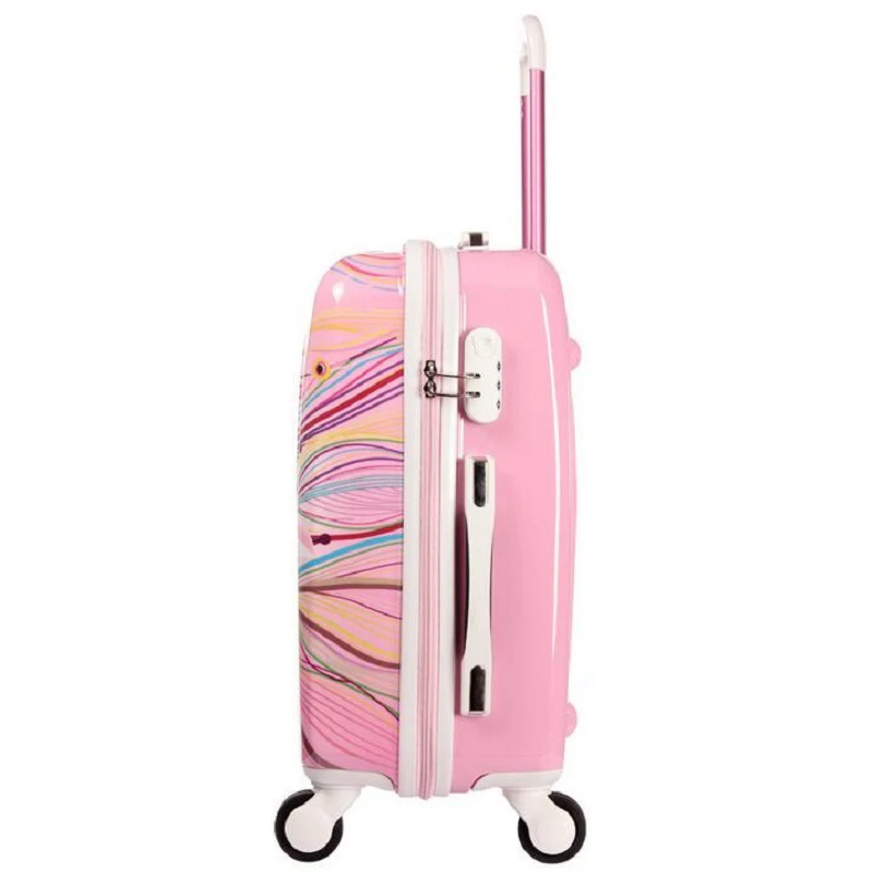 LeTrend Korea Fashion Rolling Luggage Spinner Women Suitcase Wheels Trolley Case 20 inch ABS+PC Cabin Travel Bag password Box