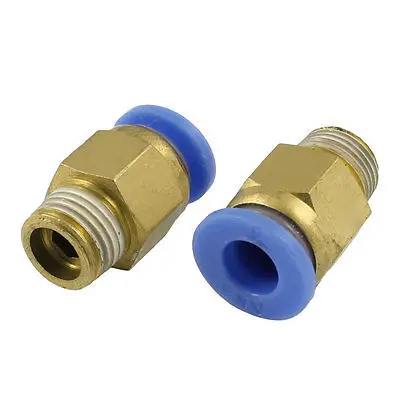 

2 Pcs 6mm Tube Pneumatic Straight Quick Coupling 1/8"PT Thread Brass Fittings