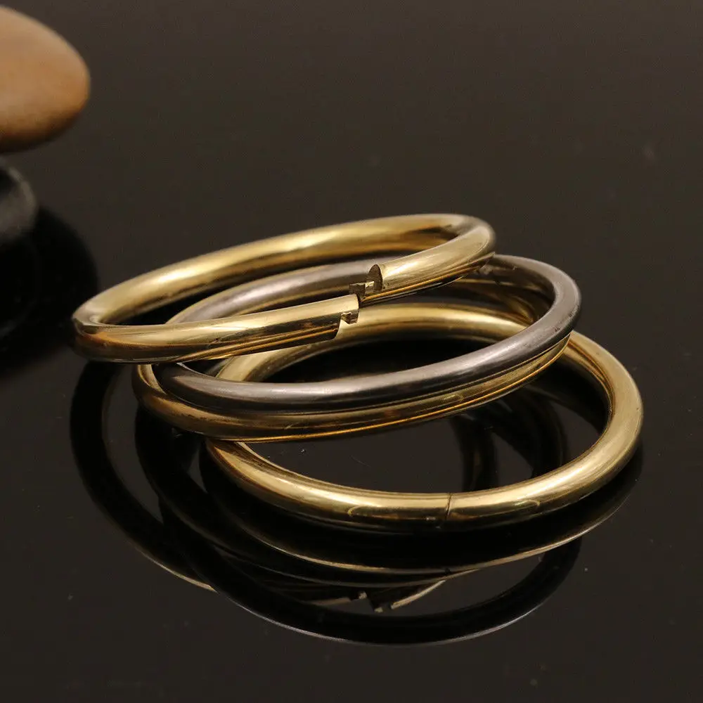 2 pcs Brass/stainless steel Lock O Ring Key Ring loop Quick release keychain loop split rings