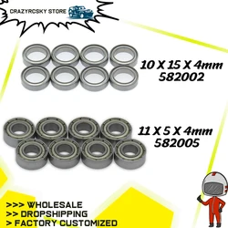 8PCS 10*15*4mm 11*5*4mm Bearing For Rc Hobby Model Car 1/10 Fs Racing Truck Buggy 53810  Hop-Up Parts Spareparts 582005 582002