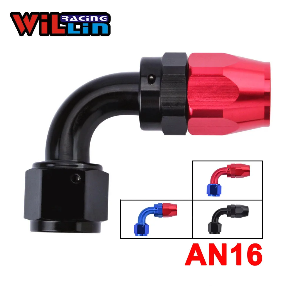 WILLIN - AN16 AN Aluminum Swivel Hose End 90 degree Swivel Hose fitting Oil/Fuel Fitting Adaptor Oil cooler hose fitting