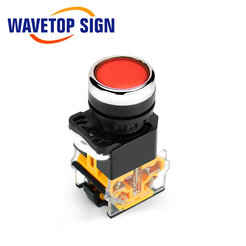 WaveTopSign Power Switch LA38-11BNZS Reset Self-Locking Button Switch 22mm Red Yellow Green