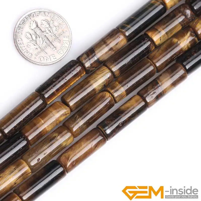 6x16mm Column Tube Natural Stone Beads For Jewelry Making Strand 15\