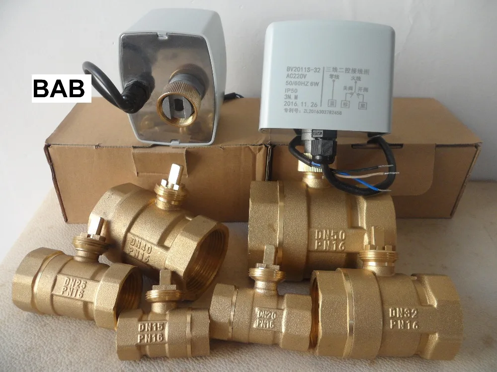 

AC220V DN15(G 1/2") to DN 50(G 2") 2 way 3 wires brass motorized ball valve/ electric actuator motor operated brass ball valve