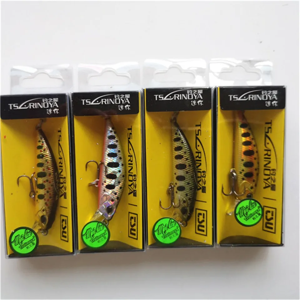 Tsurinoya 4PC 50mm 5g Sinking Minnow Künstliche Köder für Forelle Bass Fishing Wobbler Laser Hard Long Cast Angeln locken DW63
