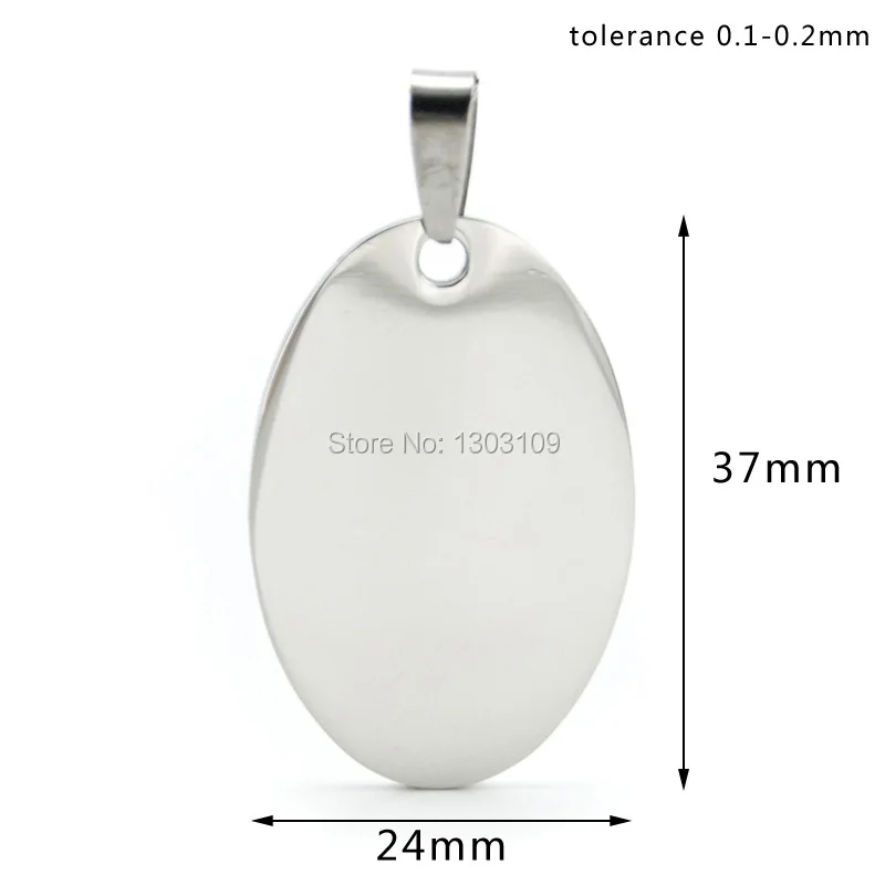 50pcs oval oblong DIY Pendant burnish polished jewelry fittings Necklace Pendant for women stainless steel wholesale