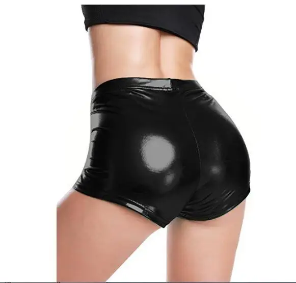 S-2XL Red Sexy Fitness Jack Metal Wild Beauty Shorts Summer Fashion Women Low-rise Lycra Metallic Glossy Silver Shorts