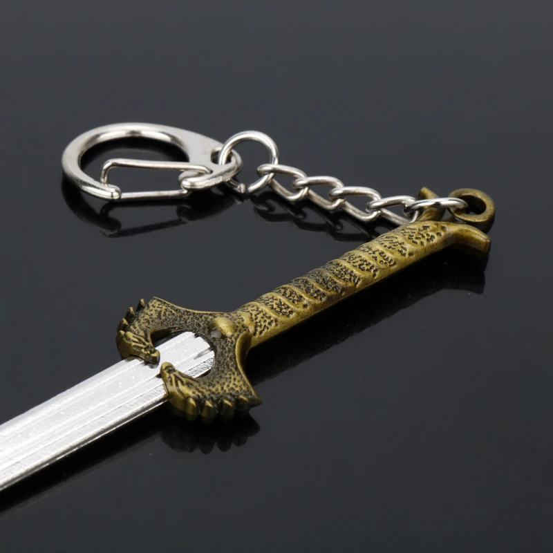 Movie Keychain 2 Colors Metal Sword Key Chain Ring Car Bag Chaveiro Men Women Gift Pendant key holder